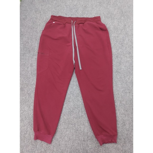 Figs Pants - FIGS Scrub Pants Joggers Womens 2XL Burgundy Drawstring Technical Collection